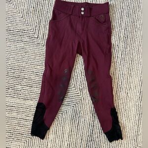 Equinavia Size 12 Kids Burgundy Riding Pants Equestrian